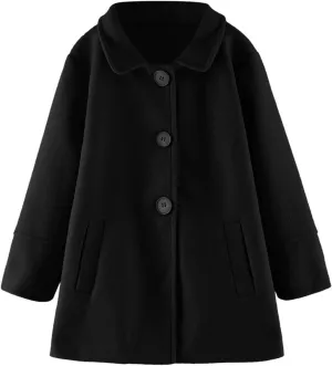 Girls Dress Coat Toddler Trench Coat Faux Fur Jacket Double Breasted Peacoat Girls Wool Lapel Princess Coat Overcoat