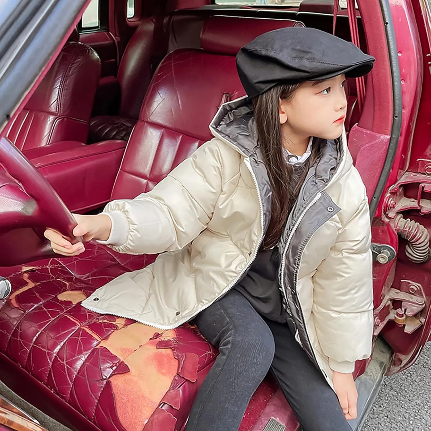 Girls Wind Coat Children's Down Padded Jacket Long Cotton Padded Jacket Baby Children's Padded Girls Dress Coats Size 8