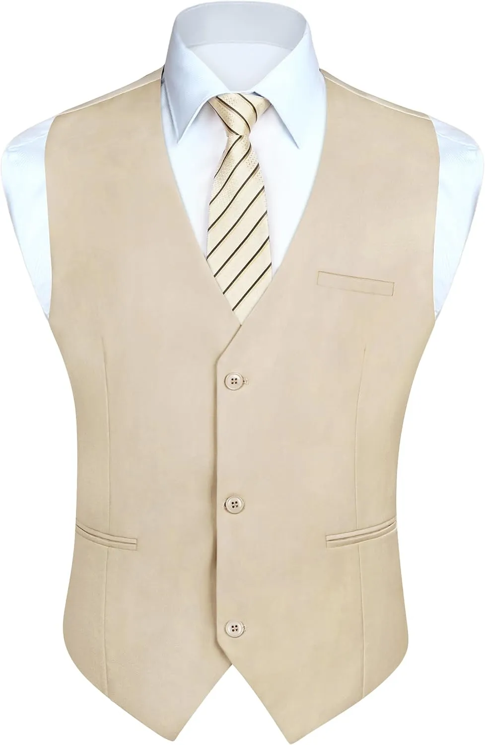 HISDERN Mens Suit Vest Business Formal Dress Vests for Men Solid Color Casual Wedding Tuxedo Party Waistcoat