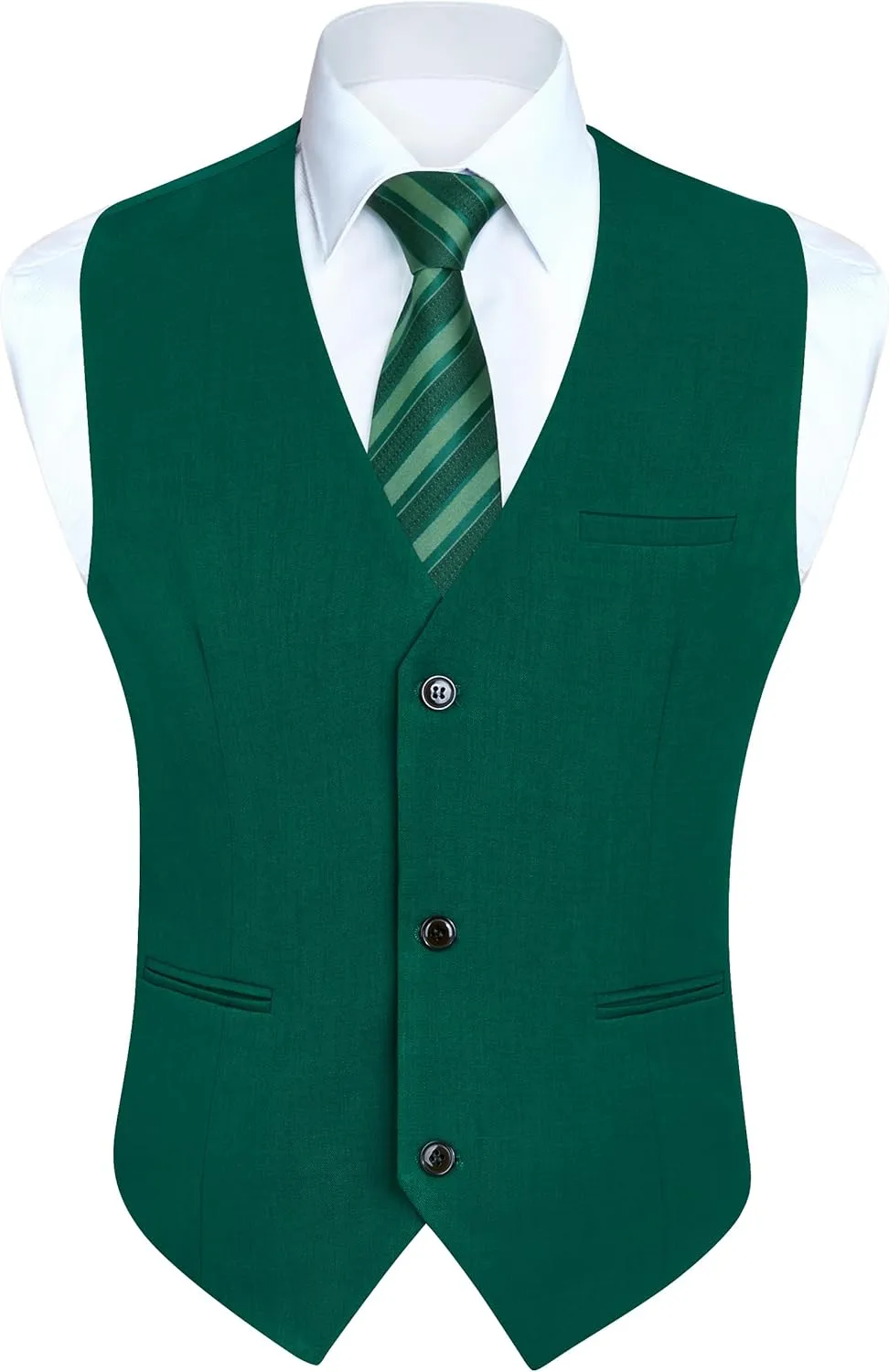 HISDERN Mens Suit Vest Business Formal Dress Vests for Men Solid Color Casual Wedding Tuxedo Party Waistcoat
