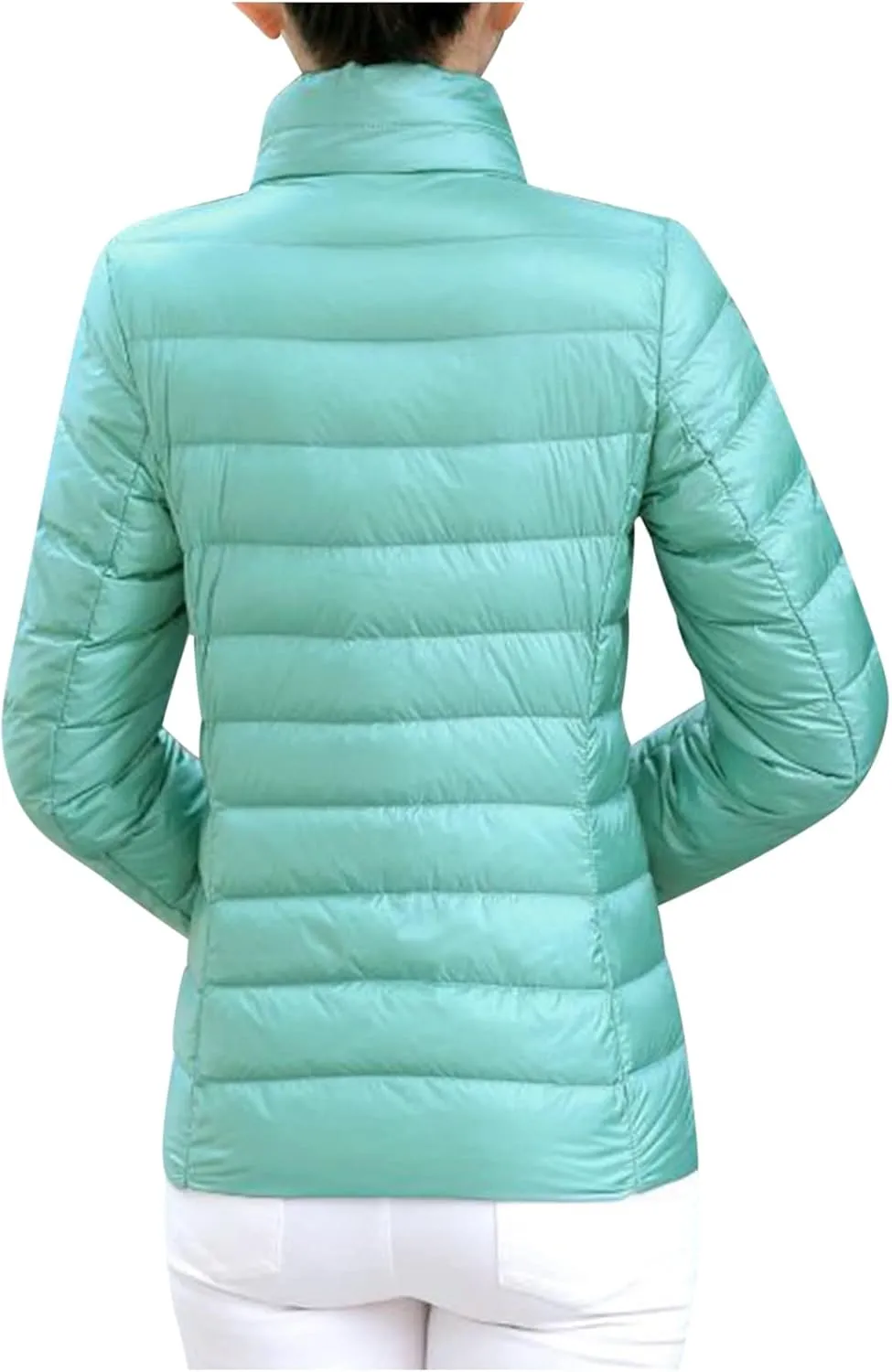 hlysgo Women's Slim-Fit Quilted Puffer Jacket Lightweight Padded Warm Winter Casual Down Coat Zip Jackets