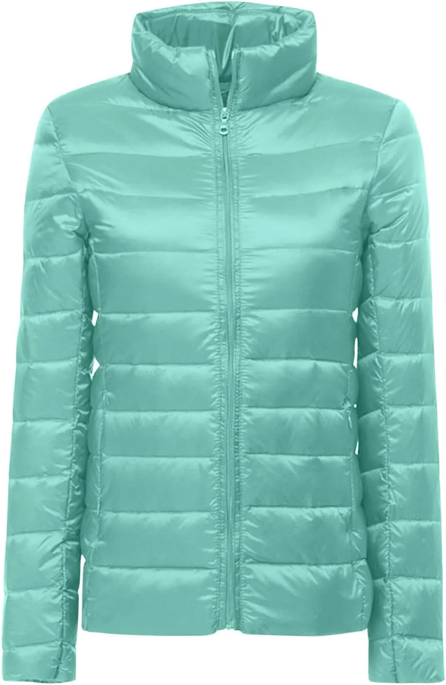 hlysgo Women's Slim-Fit Quilted Puffer Jacket Lightweight Padded Warm Winter Casual Down Coat Zip Jackets