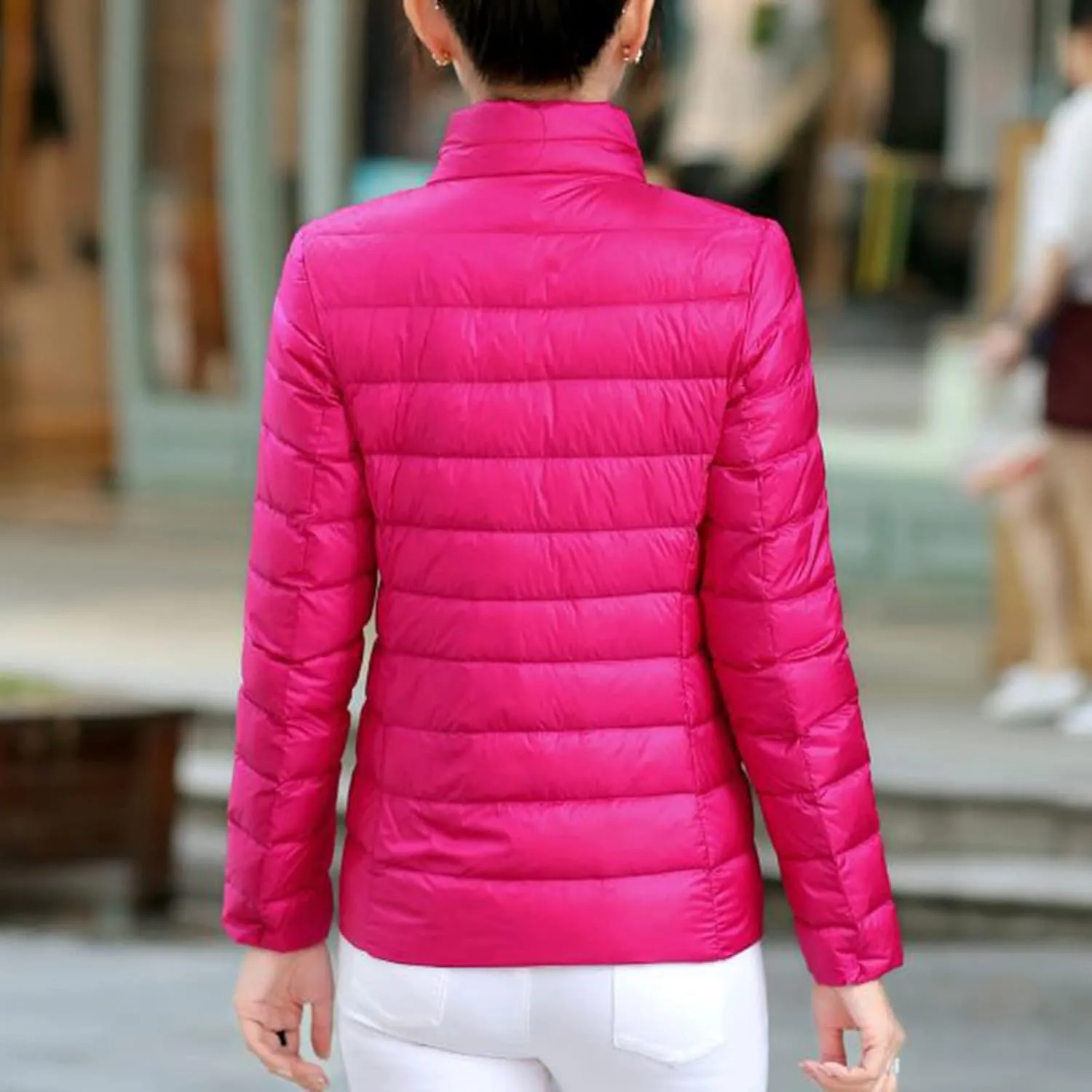 hlysgo Women's Slim-Fit Quilted Puffer Jacket Lightweight Padded Warm Winter Casual Down Coat Zip Jackets