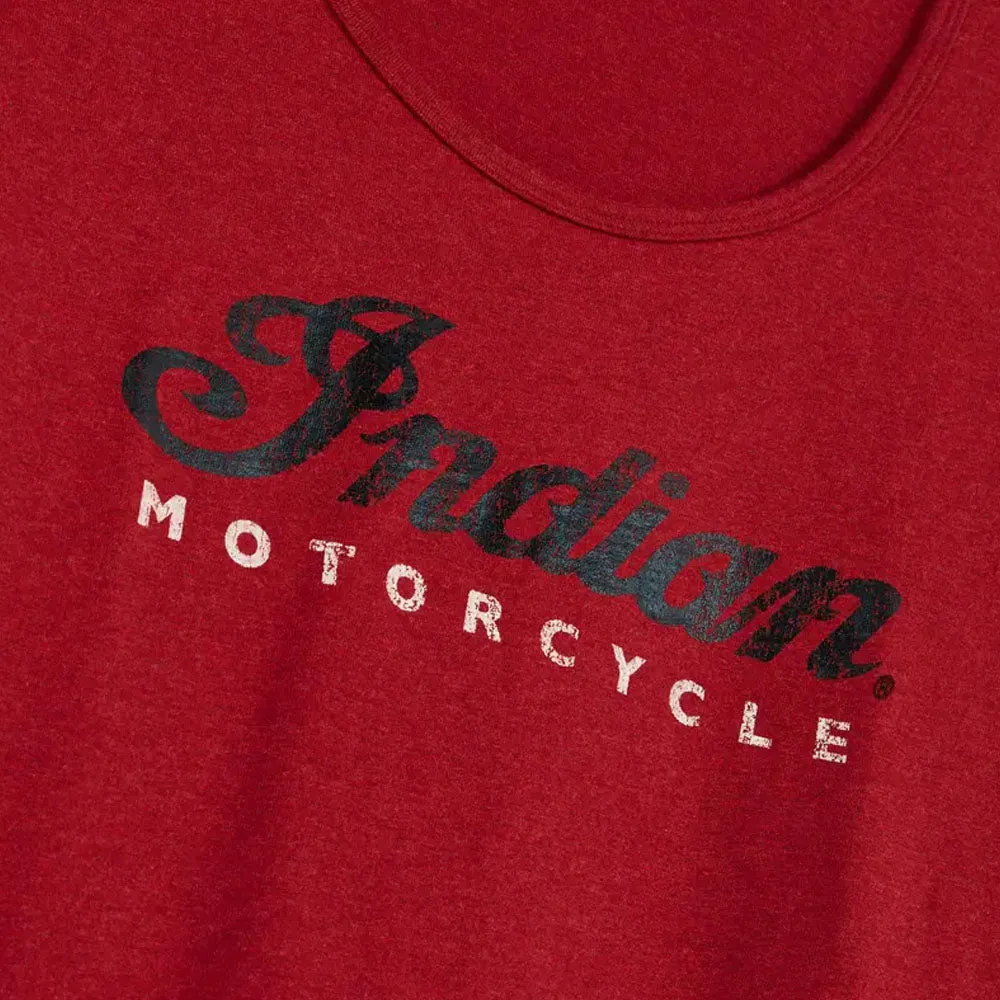Indian Motorcycle  Womens 2 Color Foil Script T-Shirt Tee Lightweight Comfy Red