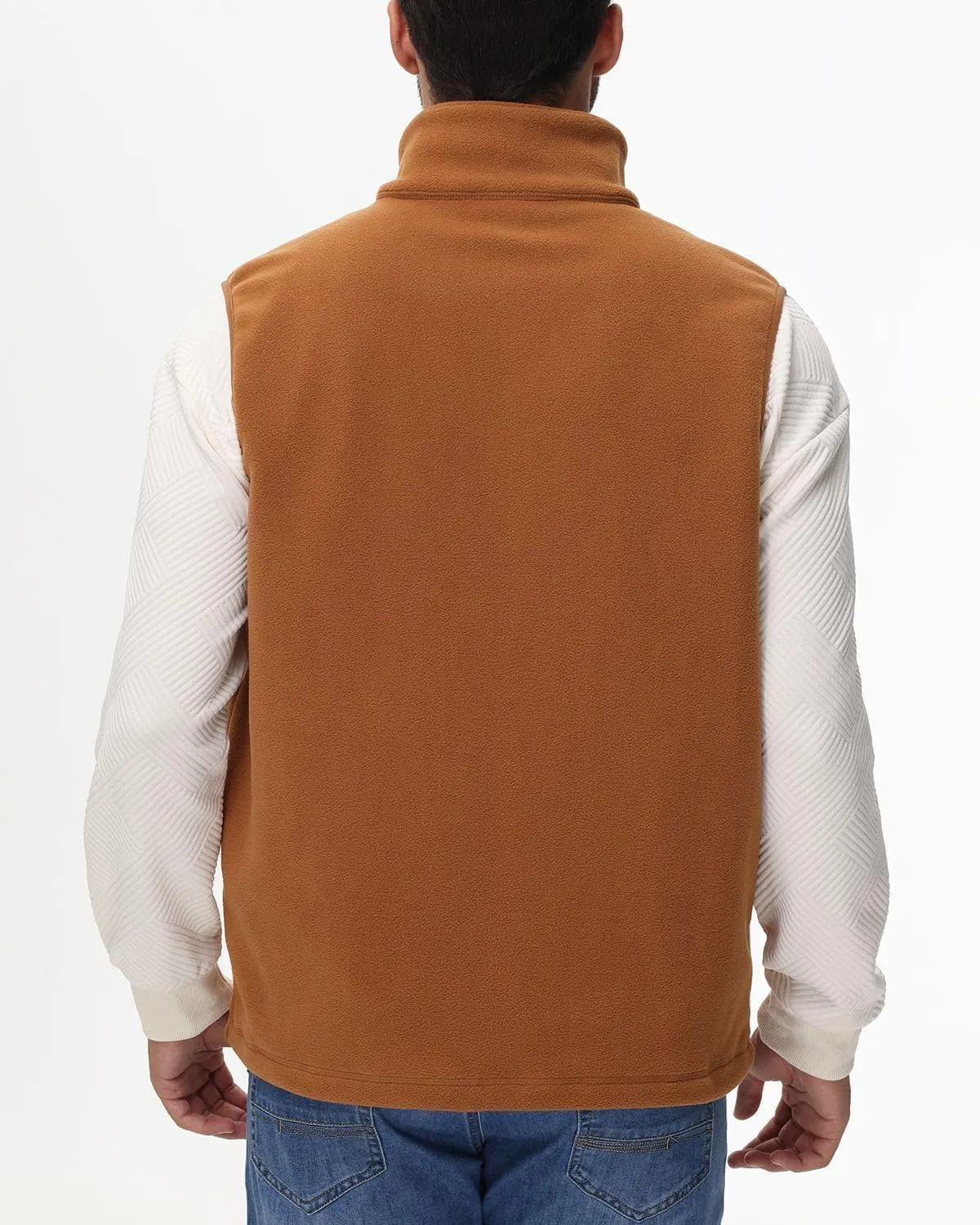 JIHUILAI Mens Fleece Vest Lightweight Sleeveless Polar Fleece Zip Up Outerwear Vests winter Warm Jacket With Zipper Pockets