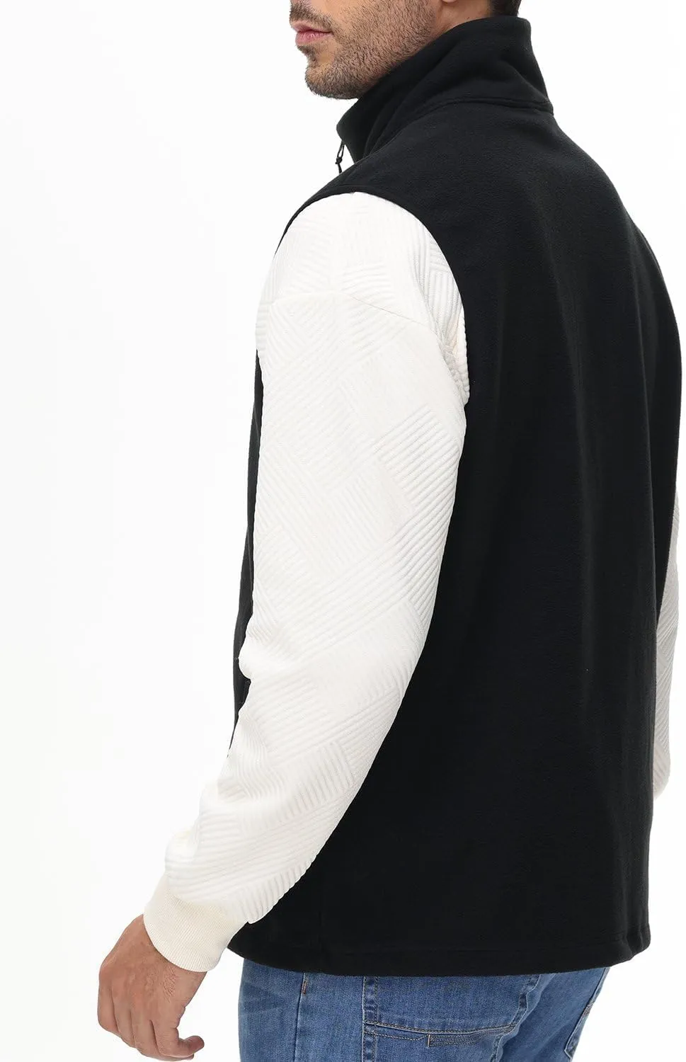 JIHUILAI Mens Fleece Vest Lightweight Sleeveless Polar Fleece Zip Up Outerwear Vests winter Warm Jacket With Zipper Pockets