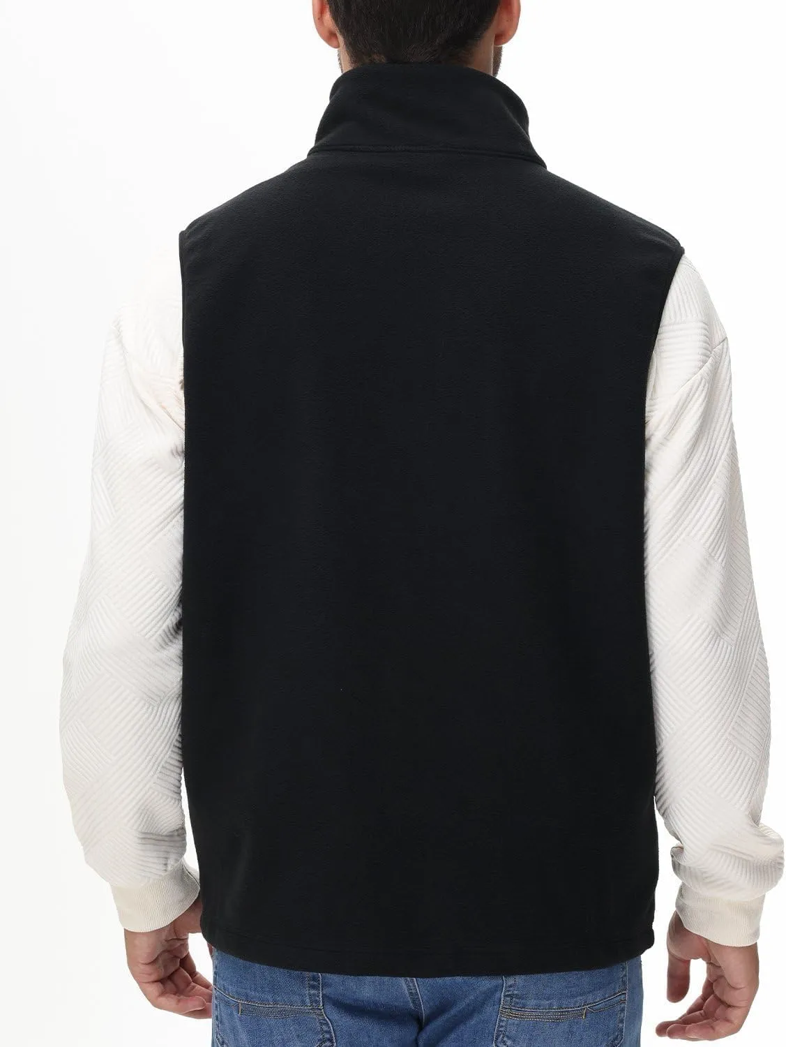 JIHUILAI Mens Fleece Vest Lightweight Sleeveless Polar Fleece Zip Up Outerwear Vests winter Warm Jacket With Zipper Pockets