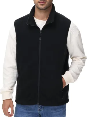 JIHUILAI Mens Fleece Vest Lightweight Sleeveless Polar Fleece Zip Up Outerwear Vests winter Warm Jacket With Zipper Pockets