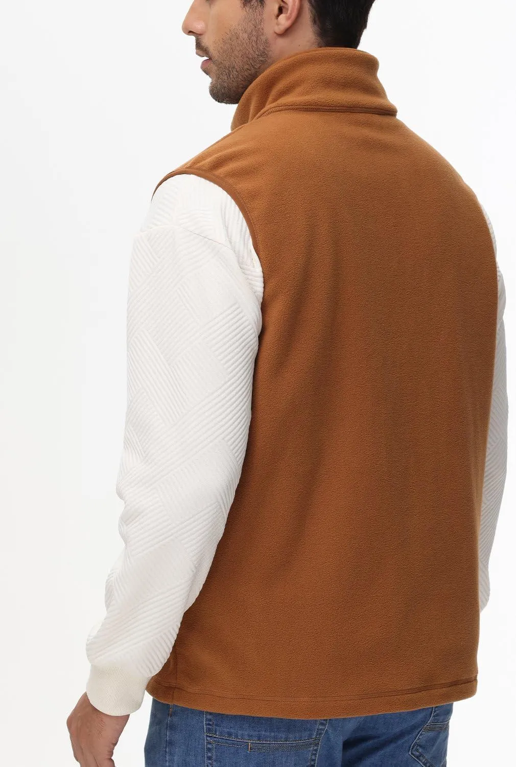 JIHUILAI Mens Fleece Vest Lightweight Sleeveless Polar Fleece Zip Up Outerwear Vests winter Warm Jacket With Zipper Pockets