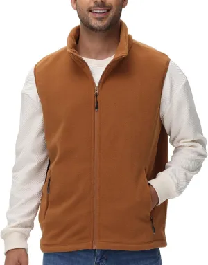 JIHUILAI Mens Fleece Vest Lightweight Sleeveless Polar Fleece Zip Up Outerwear Vests winter Warm Jacket With Zipper Pockets