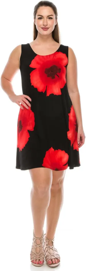 Jostar Plus Size Print Missy Tank Dress- 7003BN-TXP1