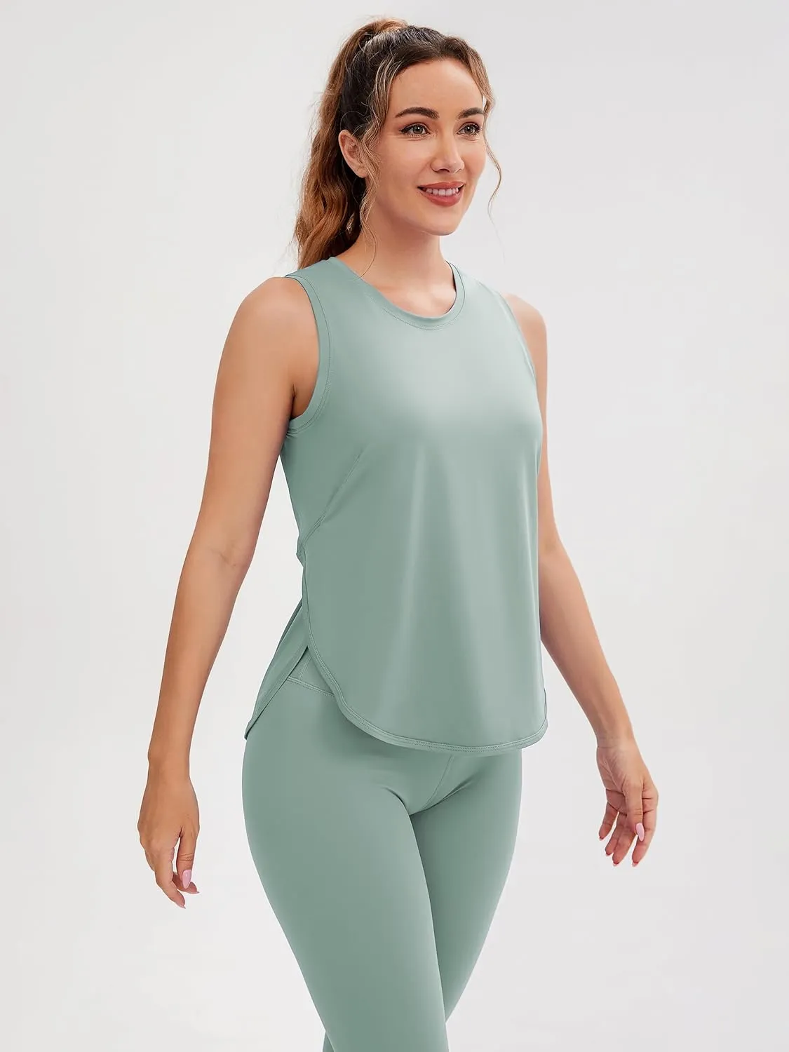 JOYSPELS Ice Silk Workout Tank Tops for Women Cool-Dry Sleeveless Loose Fit Yoga Shirts Athletic