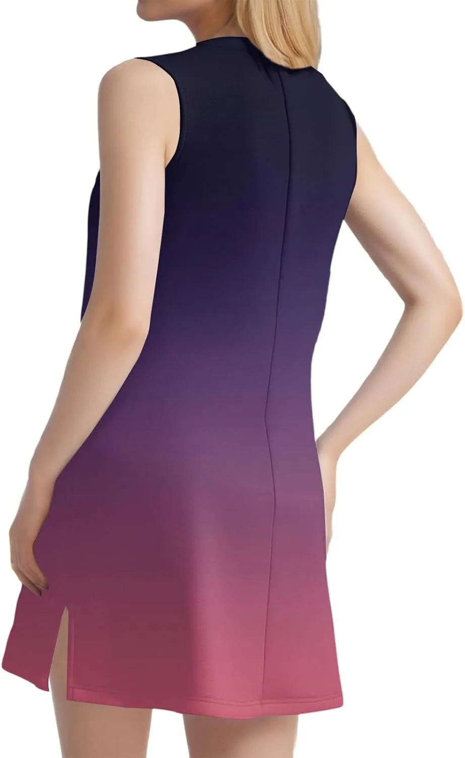 KUIOLYPOER Summer Dresses for Women 2025 V-Neck Sleeveless Sundress Trendy Casual Vacation Beach Dress with Hem Split