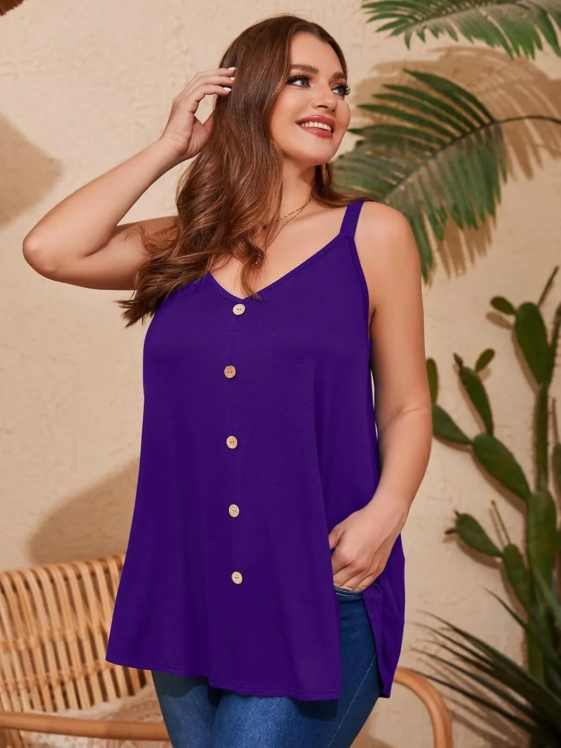 LARACE Plus Size Tank Tops for Womens V Neck T Shirts Casual Sleeveless Tops and Blouses Cute Clothes Loose Fit Tunics