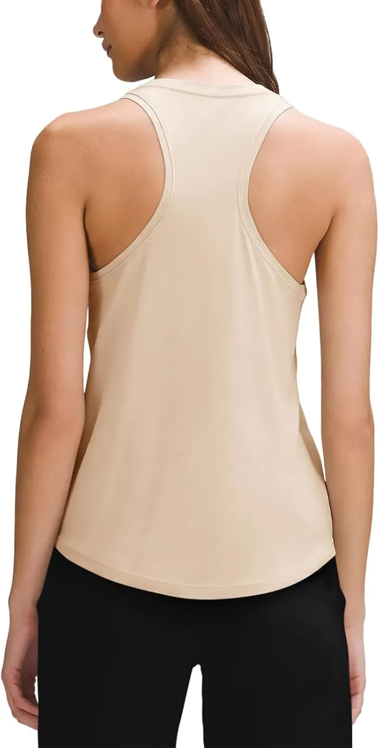 LASLULU Womens Cotton Racerback Workout Tank Tops Loose Fit Scoop Neck Sleeveless Athletic Gym Shirts