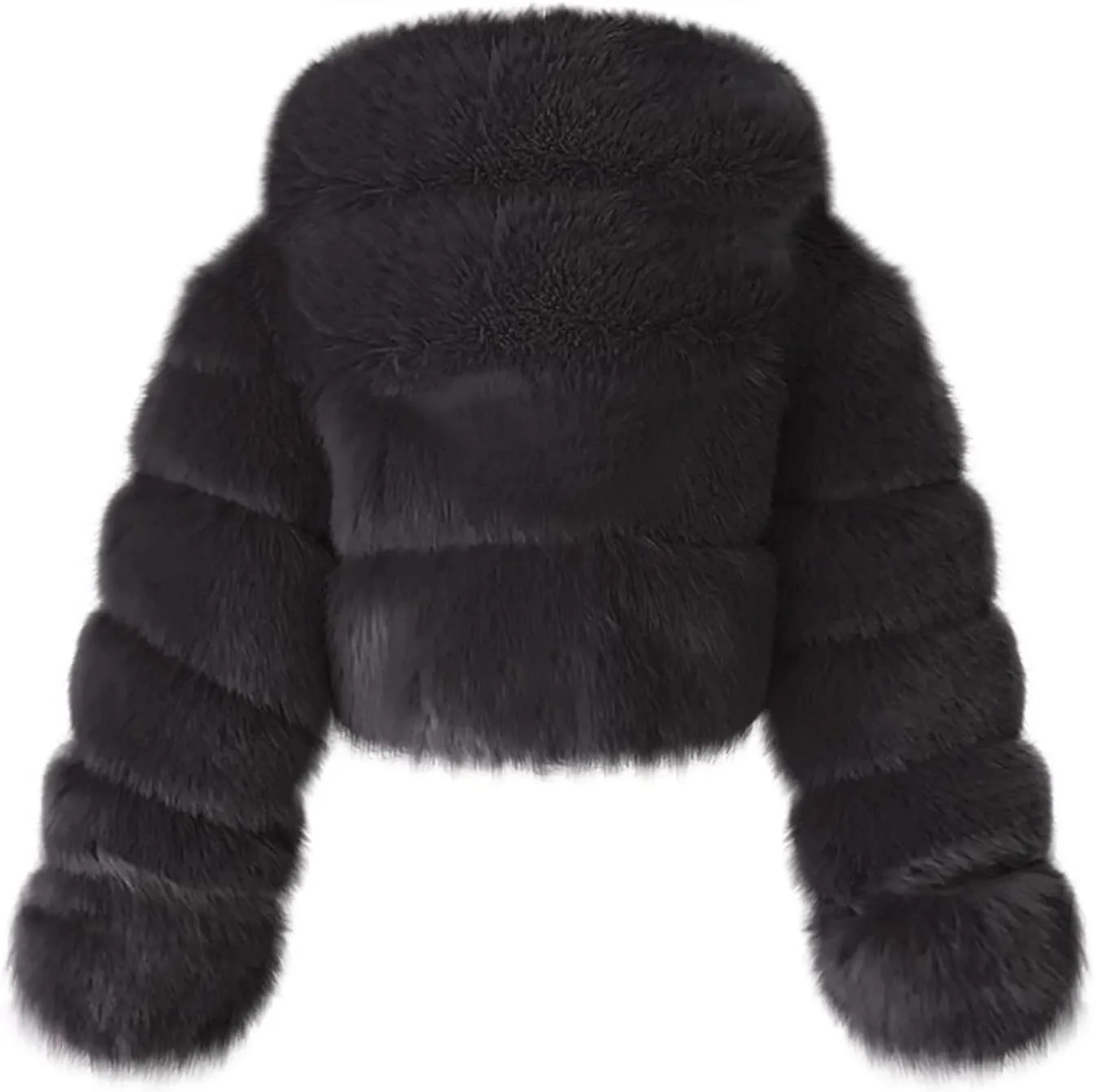 LCMTWX Women Fluffy Faux Fur Coat Women Long Jacket Faux Sleeve Short Warm Women's Coat Fluffy Short Coat Outerwear Pink