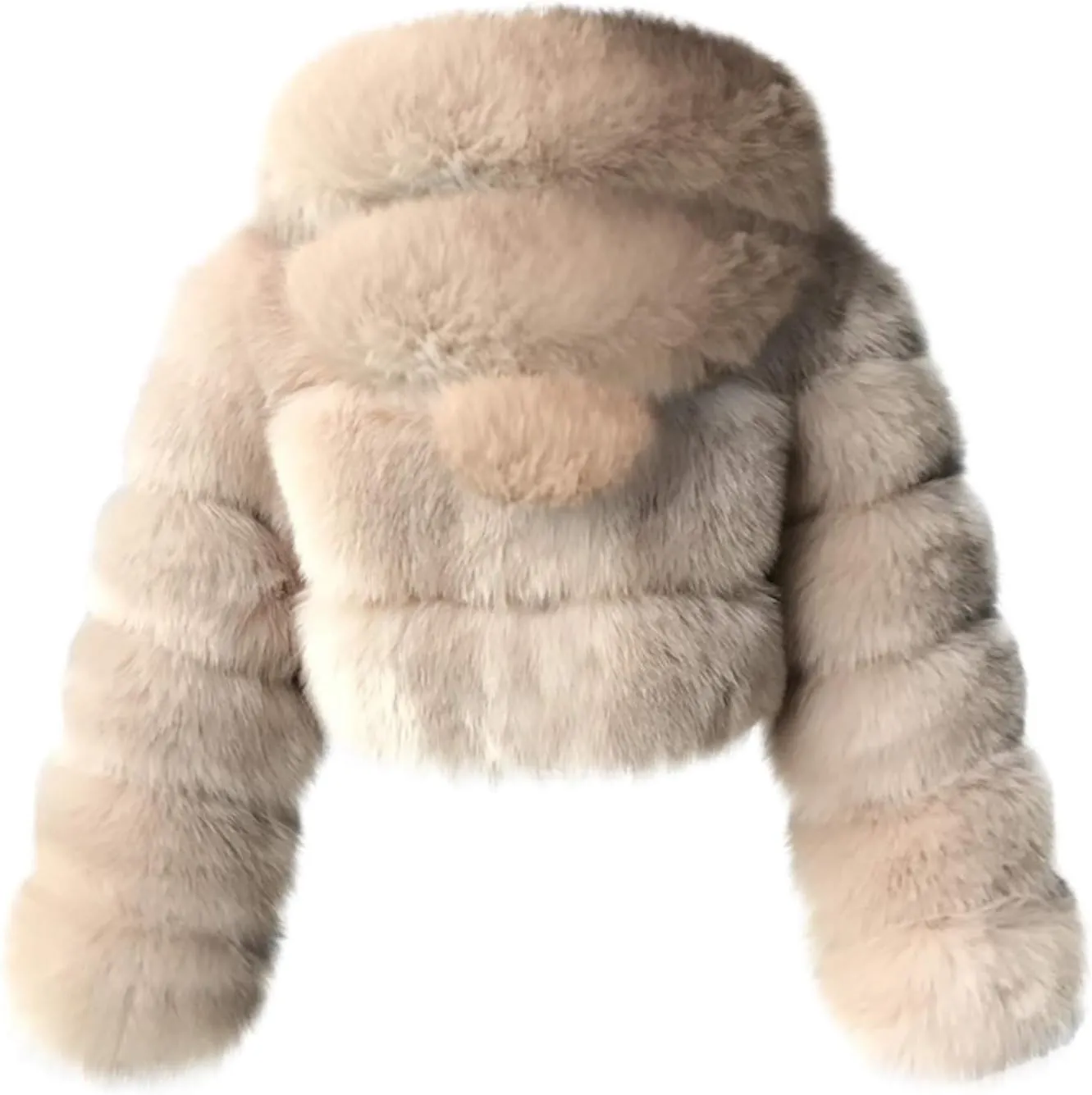 LCMTWX Women Fluffy Faux Fur Coat Women Long Jacket Faux Sleeve Short Warm Women's Coat Fluffy Short Coat Outerwear Pink