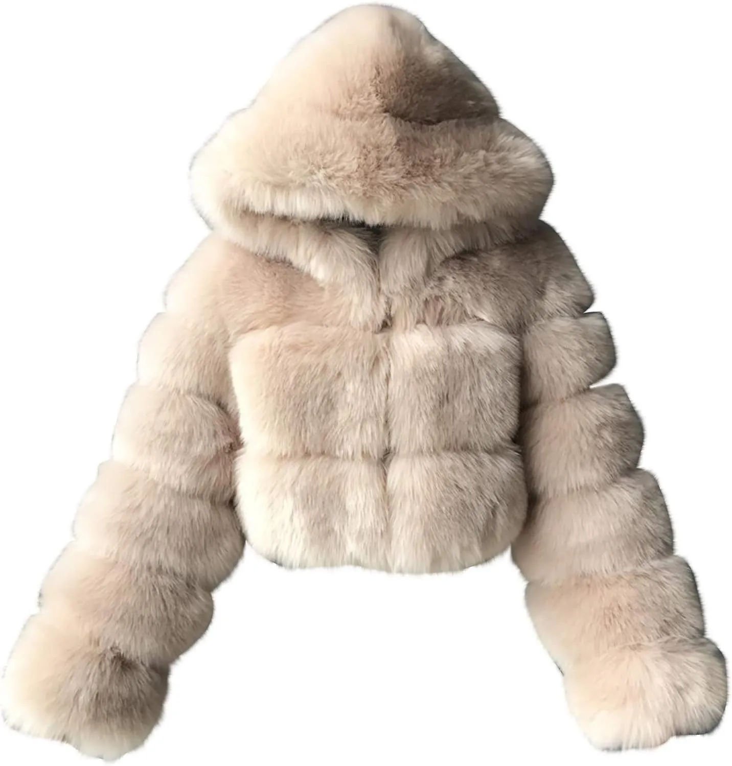 LCMTWX Women Fluffy Faux Fur Coat Women Long Jacket Faux Sleeve Short Warm Women's Coat Fluffy Short Coat Outerwear Pink