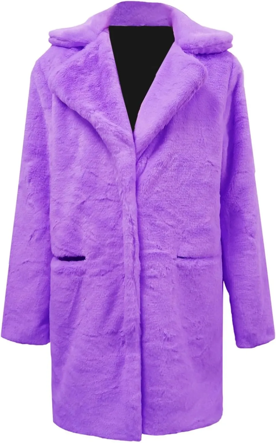 LCMTWX Women Fluffy Faux Fur Coat Women Long Jacket Faux Sleeve Short Warm Women's Coat Fluffy Short Coat Outerwear Pink