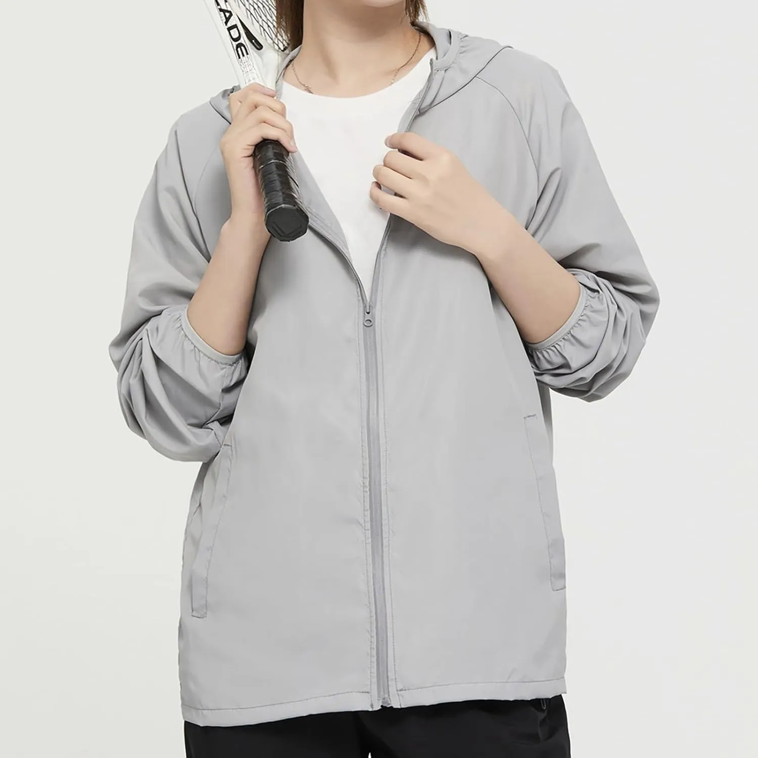 Lightweight Rain Jackets Women 2024 Plain Waterproof Windbreaker Jacket Women Packable Raincoat Rain Coats with Hood