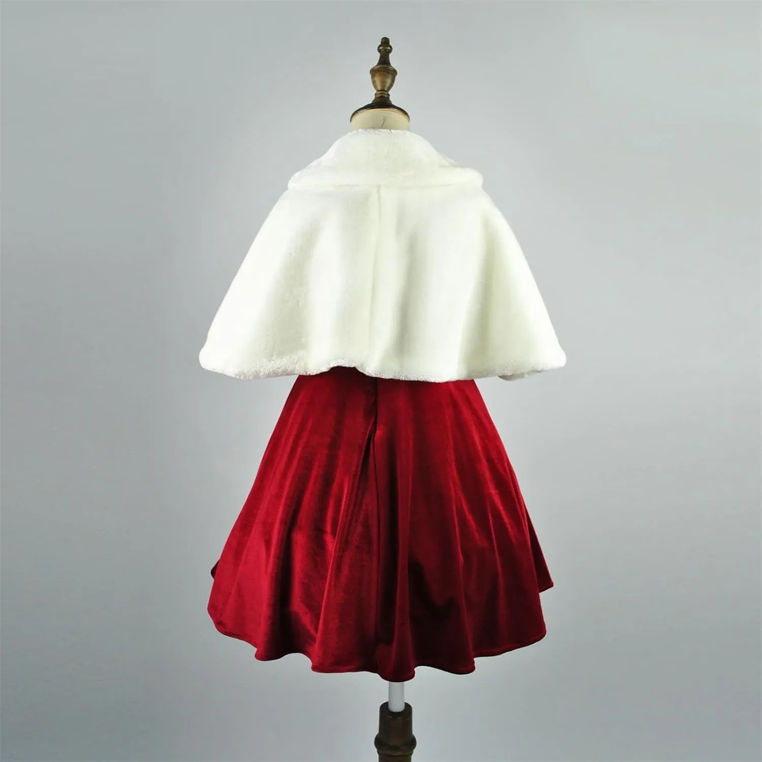 Little Girls Cozy Faux Fur Bolero Shrug Shawl Wraps Princess Cape Cloak Kids Girls Dress Coat Party Dress Up Jacket
