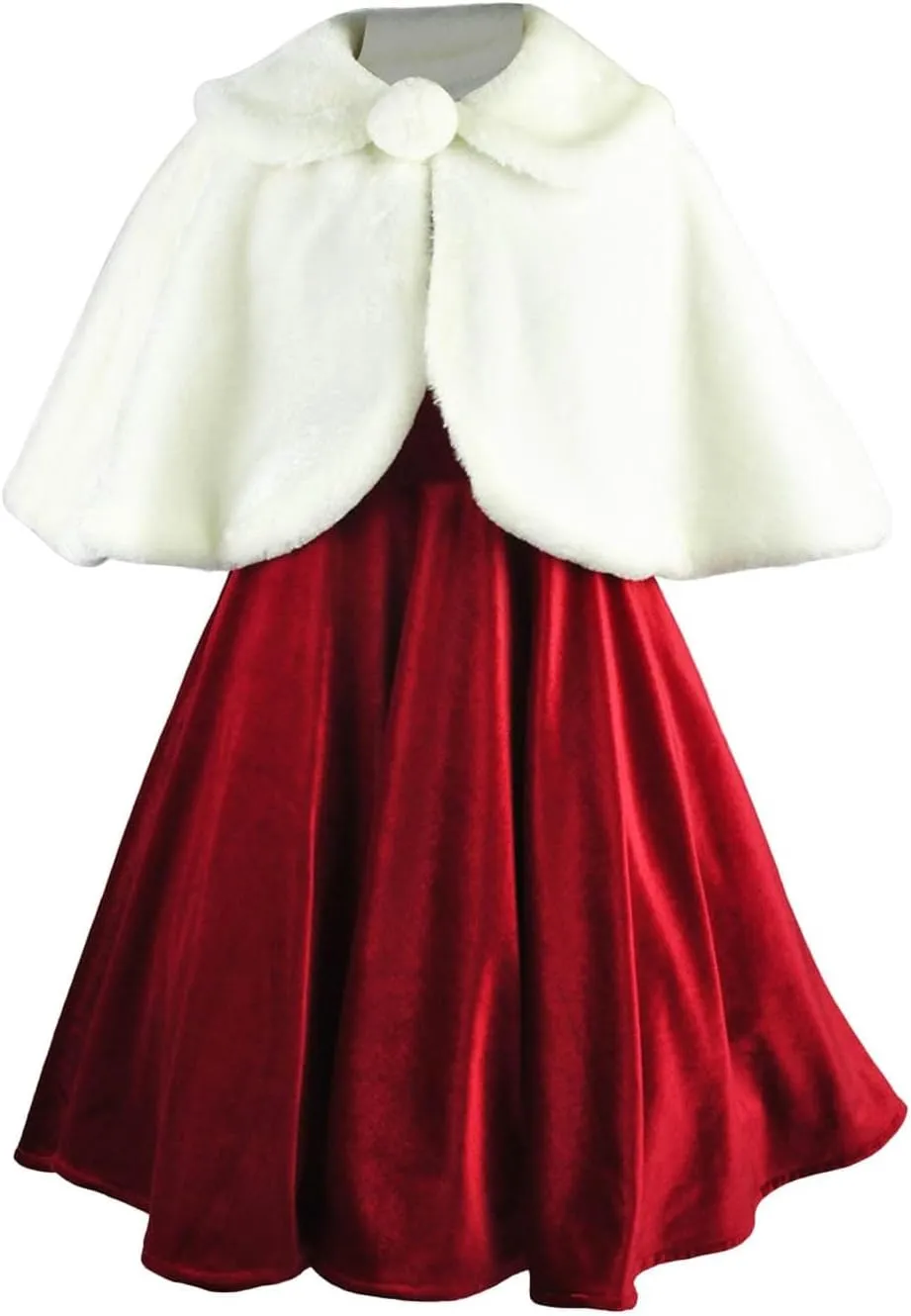Little Girls Cozy Faux Fur Bolero Shrug Shawl Wraps Princess Cape Cloak Kids Girls Dress Coat Party Dress Up Jacket