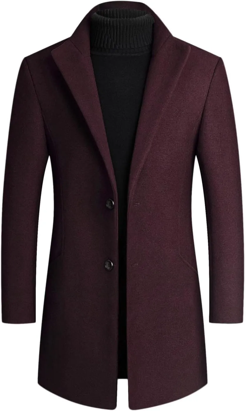 long coat men Solid Coat Single Breasted Jackets Long Sleeve Button Pocket Coat Long Jacket Casual Windproof