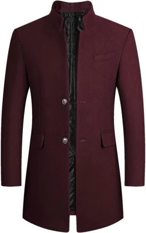 long coat men Solid Coat Single Breasted Jackets Long Sleeve Button Pocket Coat Long Jacket Casual Windproof