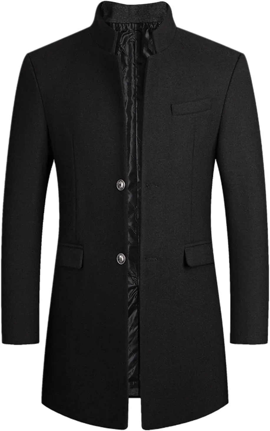 long coat men Solid Coat Single Breasted Jackets Long Sleeve Button Pocket Coat Long Jacket Casual Windproof