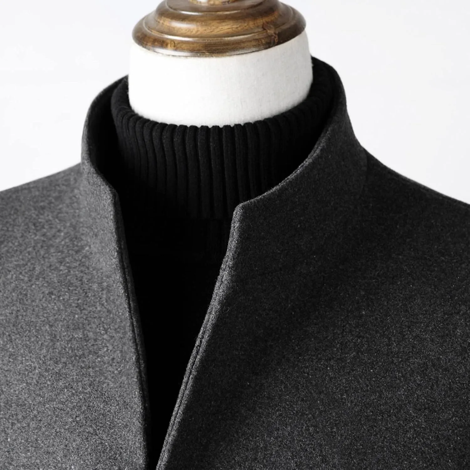 long coat men Solid Coat Single Breasted Jackets Long Sleeve Button Pocket Coat Long Jacket Casual Windproof