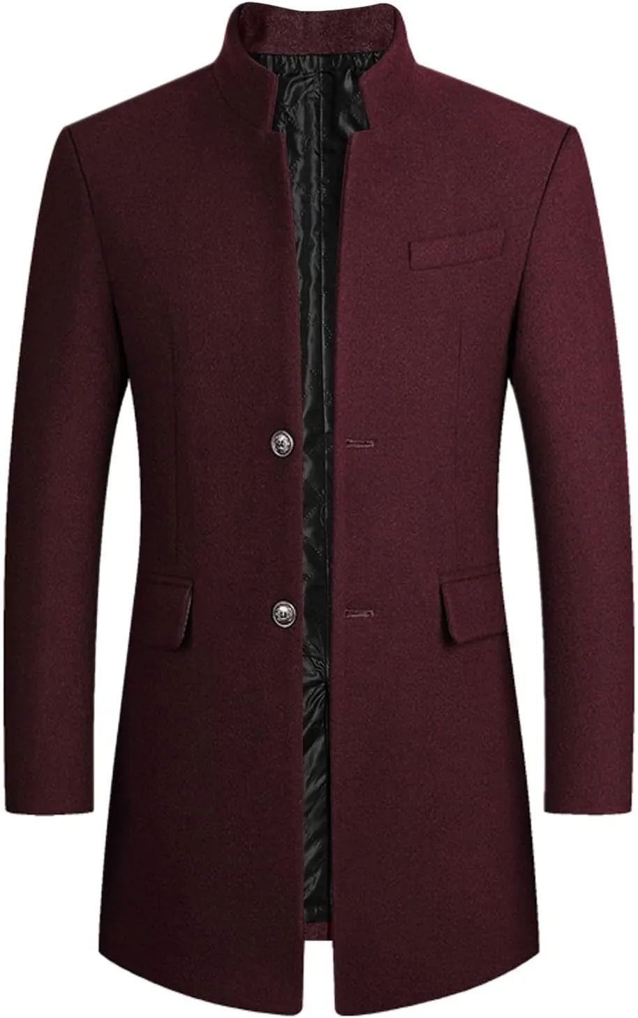 long coat men Solid Coat Single Breasted Jackets Long Sleeve Button Pocket Coat Long Jacket Casual Windproof
