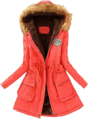 Long Length Quilted Puffer Parka Overcoat Women Slim Thicker Women'S Coat Womens Long-Sleeve Puffer Jacket Womens