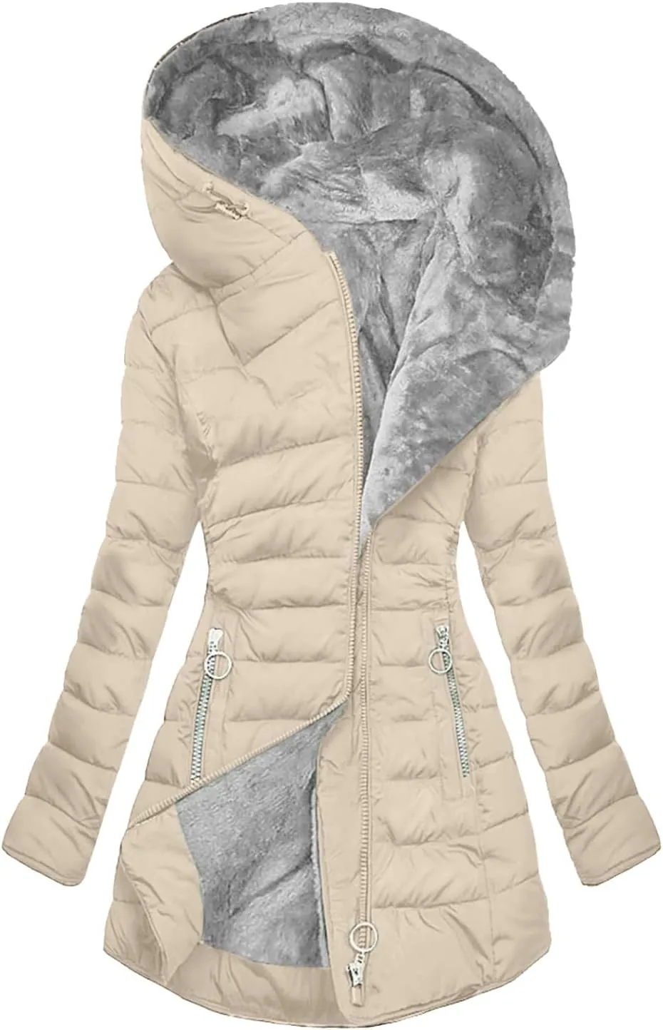 Long Winter Coats for Women Waterproof Fleece Lined Warm Long Puffer Jacket Thicken Parka Outwear With Fur Hood