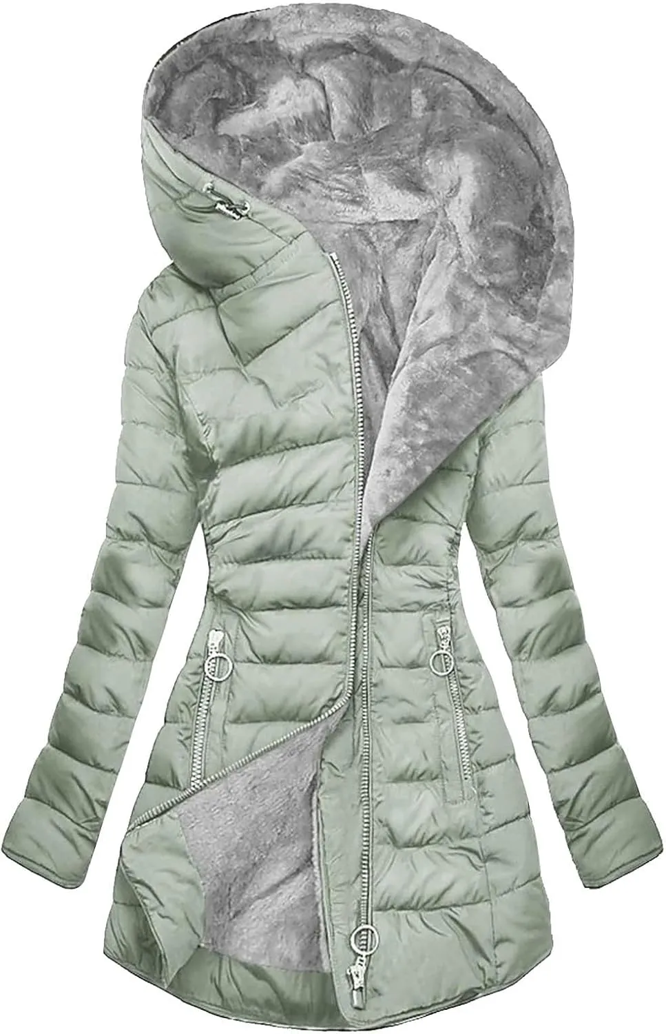 Long Winter Coats for Women Waterproof Fleece Lined Warm Long Puffer Jacket Thicken Parka Outwear With Fur Hood