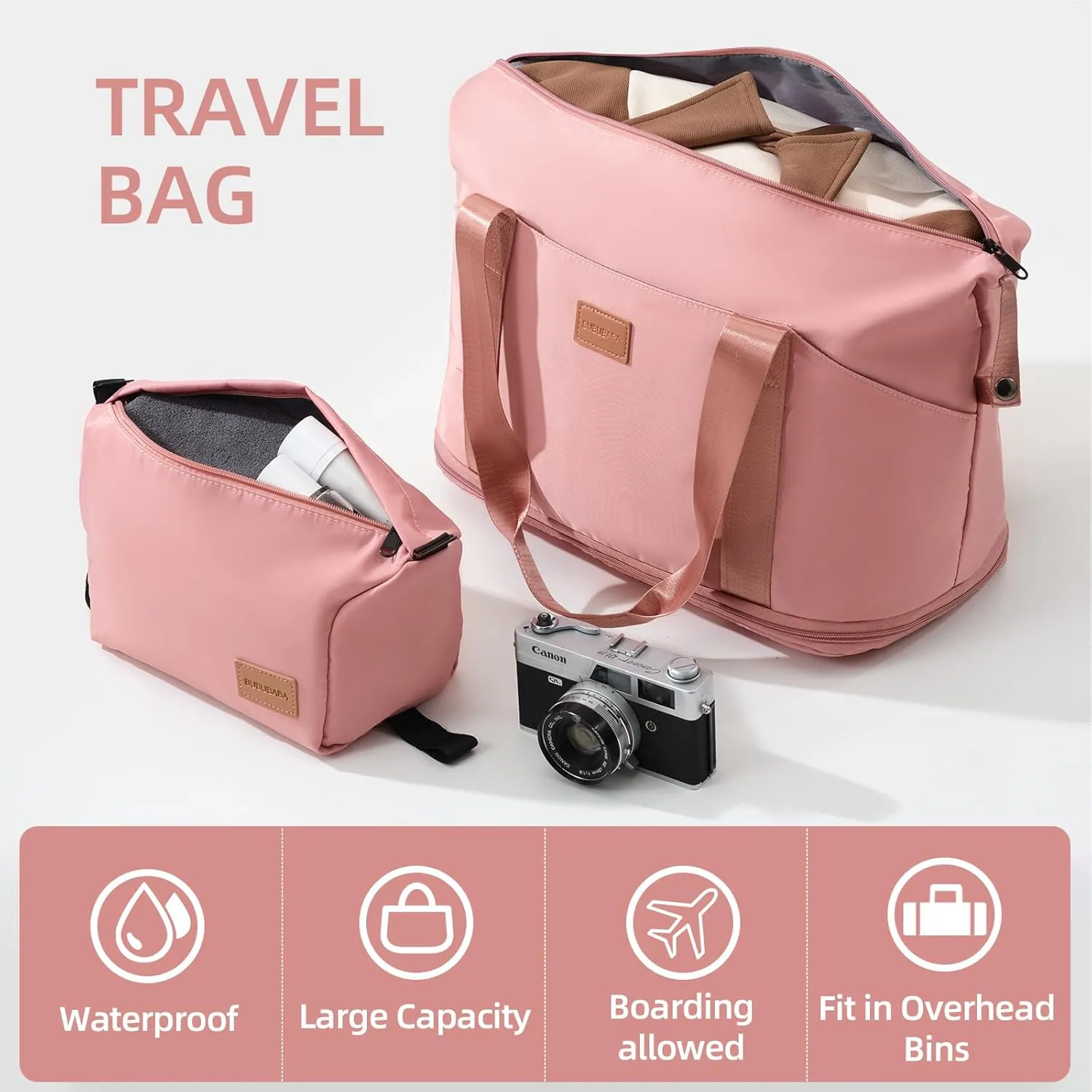 Luggage 20 Inch Set 3 Piece Luggage Set carry on luggage with wheels for Travel (Rose gold, 3 piece set-20-Inch)
