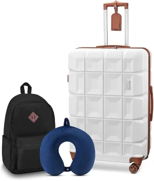 luggage set 5 piece suitcase set, lightweight carry on luggage set with spinner wheel and tsa lock
