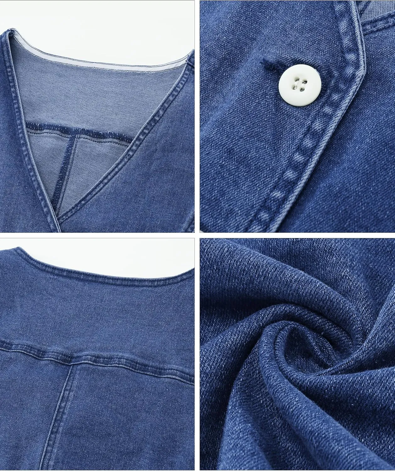 luvamia Jean Vests for Women Crop Denim Top Button Down Waistcoat Vest Tank Tops Fashion Casual Sleeveless Jacket