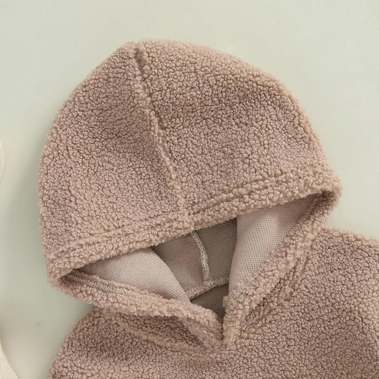 Mandizy Toddler Baby Girl Boy Winter Clothes Fleece Jacket Hoodie Coat Warm Furry Hooded Jumper Outerwear Tops