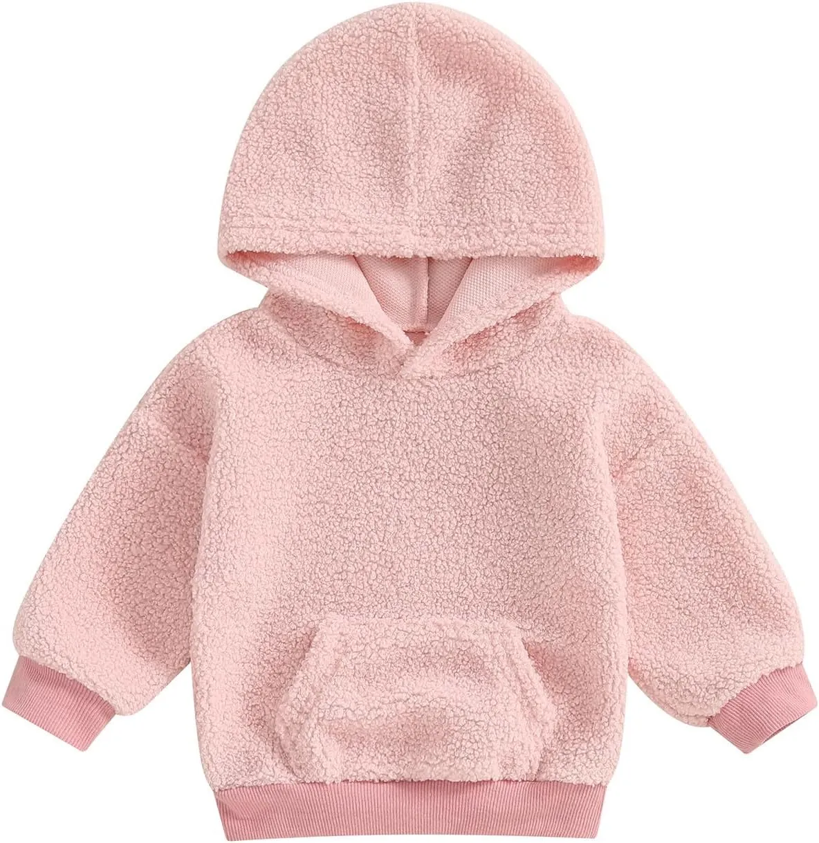 Mandizy Toddler Baby Girl Boy Winter Clothes Fleece Jacket Hoodie Coat Warm Furry Hooded Jumper Outerwear Tops