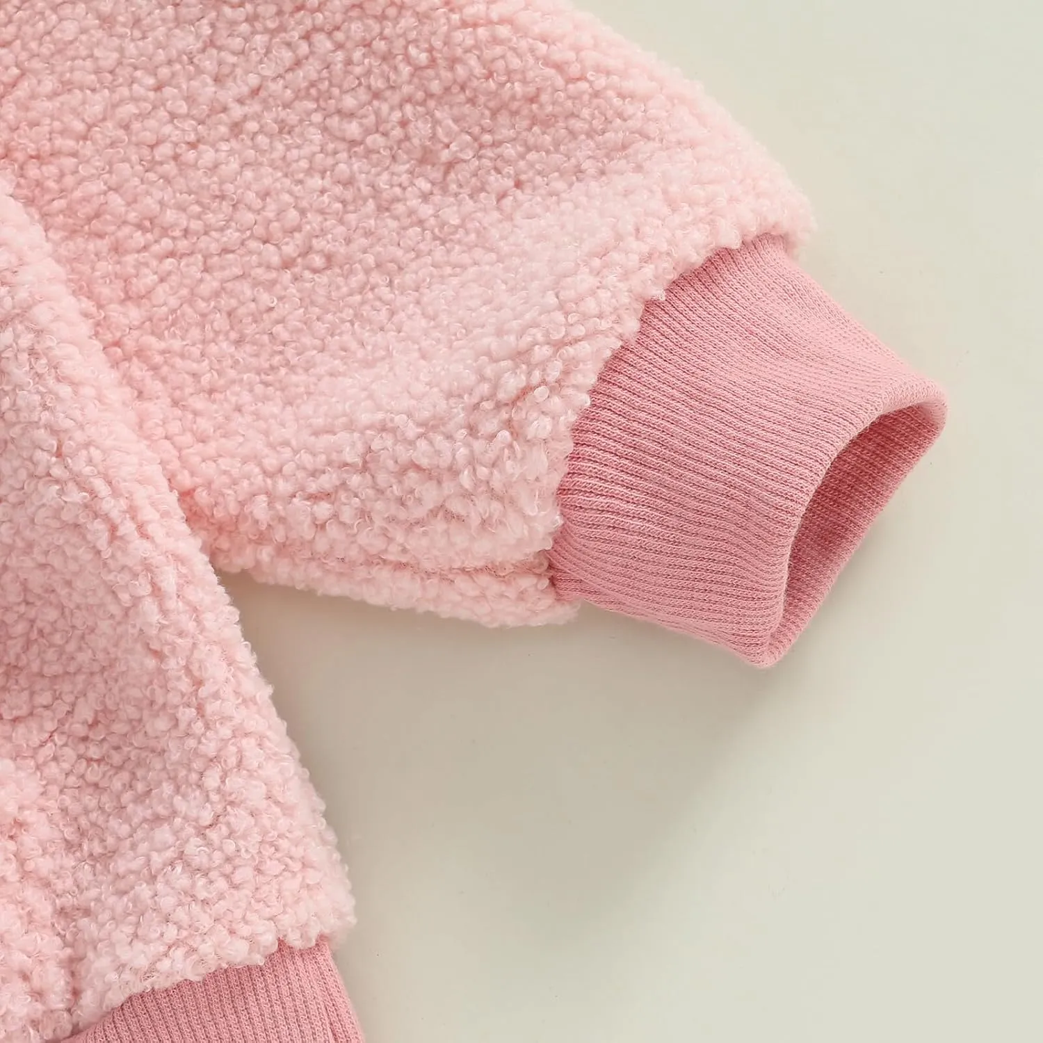 Mandizy Toddler Baby Girl Boy Winter Clothes Fleece Jacket Hoodie Coat Warm Furry Hooded Jumper Outerwear Tops