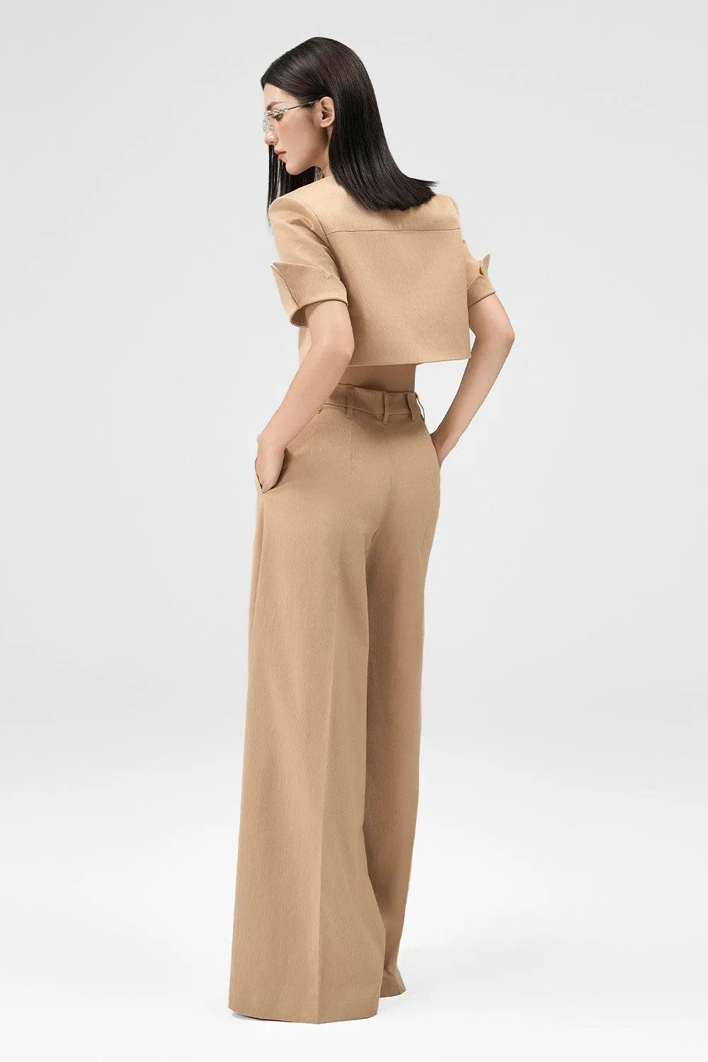 Margot Straight Side Pocket Taffeta Floor Length Pants