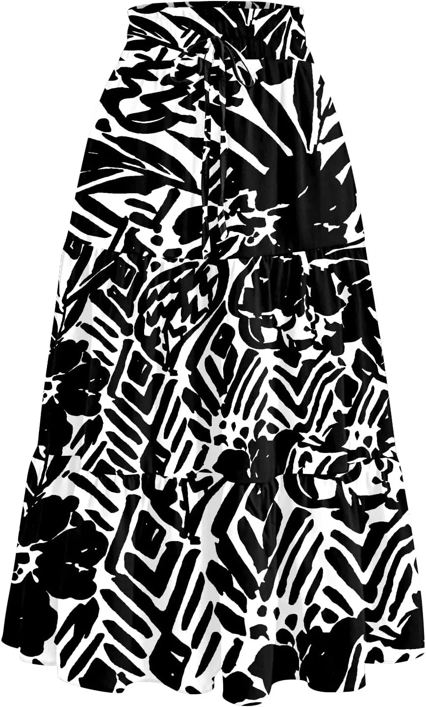 Maternity Maxi Skirt for Women High Waist A-Line Flowy Boho Maxi Skirt Summer