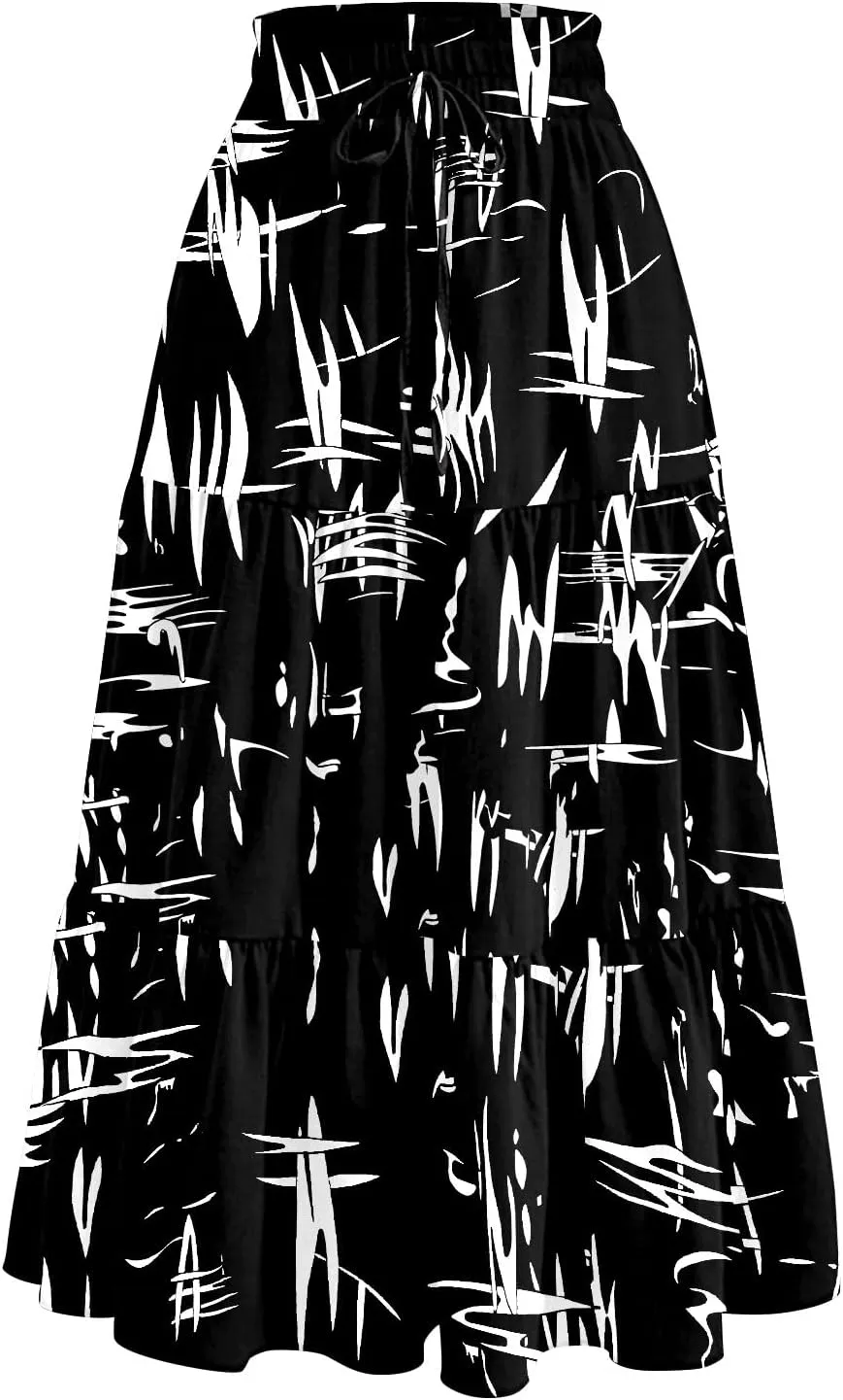 Maternity Maxi Skirt for Women High Waist A-Line Flowy Boho Maxi Skirt Summer