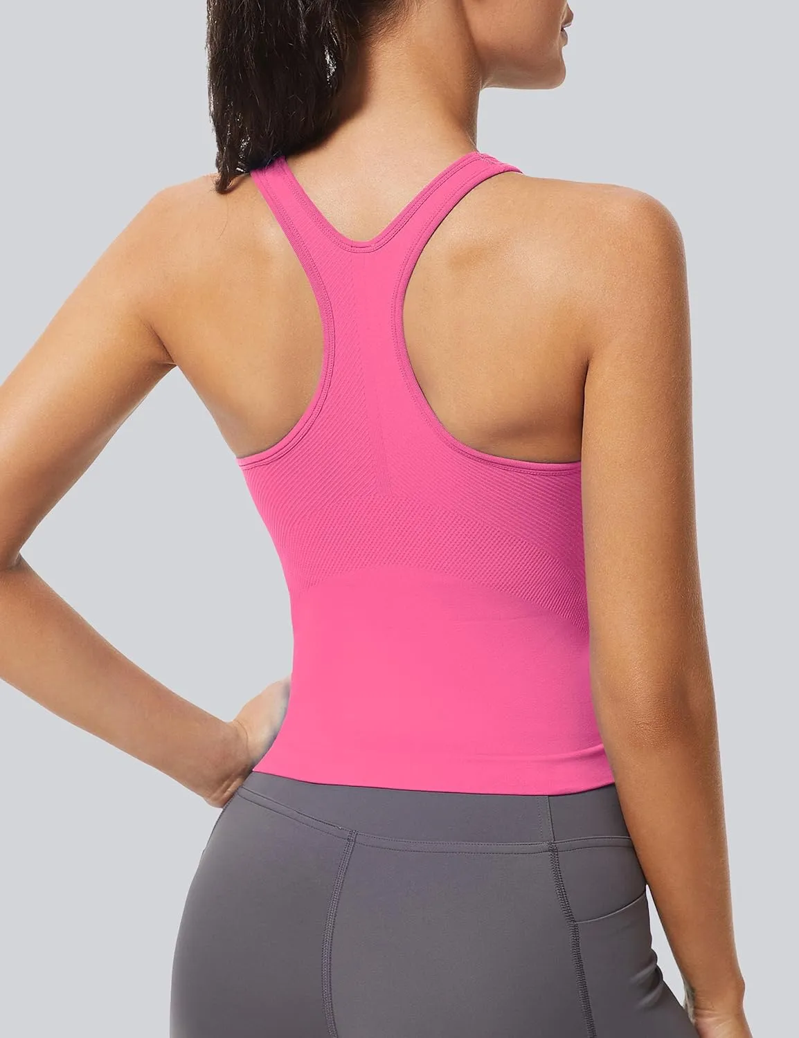 MathCat Workout Tank Tops for Women Racerback Basic Running Tanks Seamless Muscle Athletic Yoga Tops with Built in Bra
