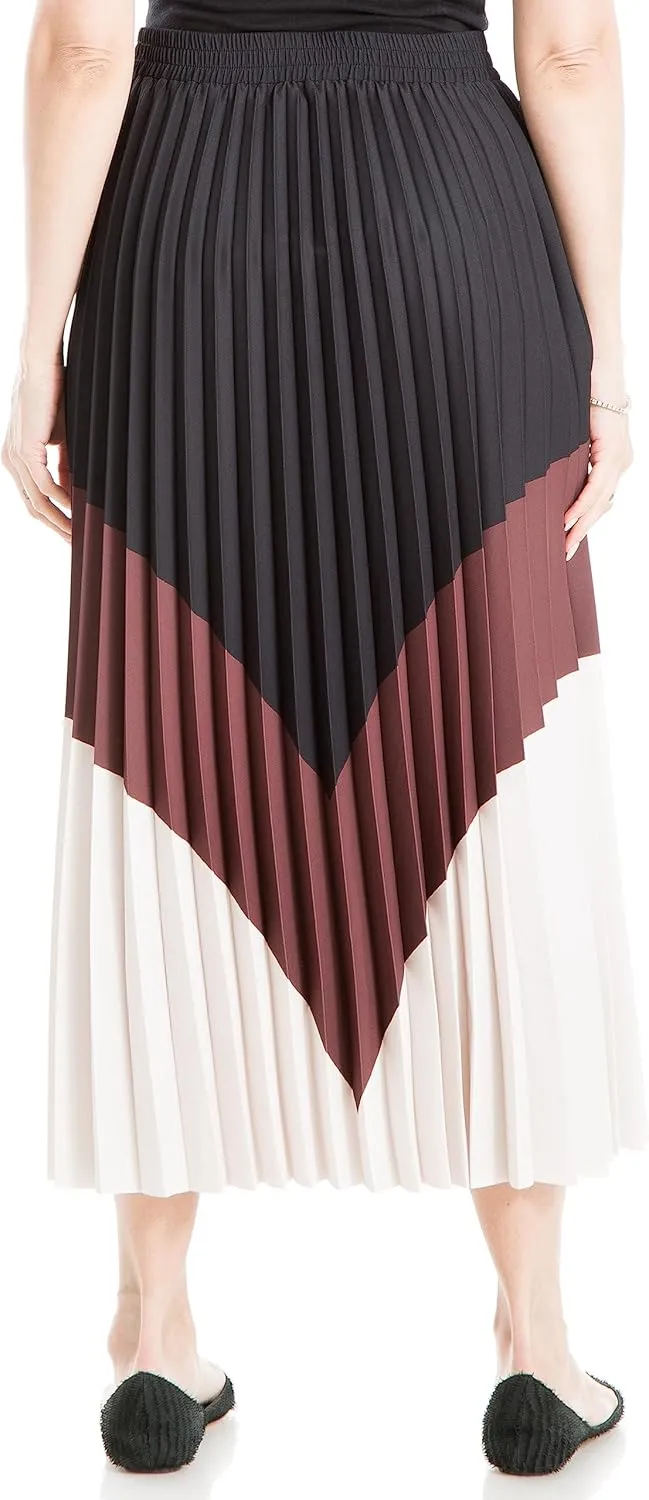 Max Studio Women's Colorblock Pleated Maxi Skirt
