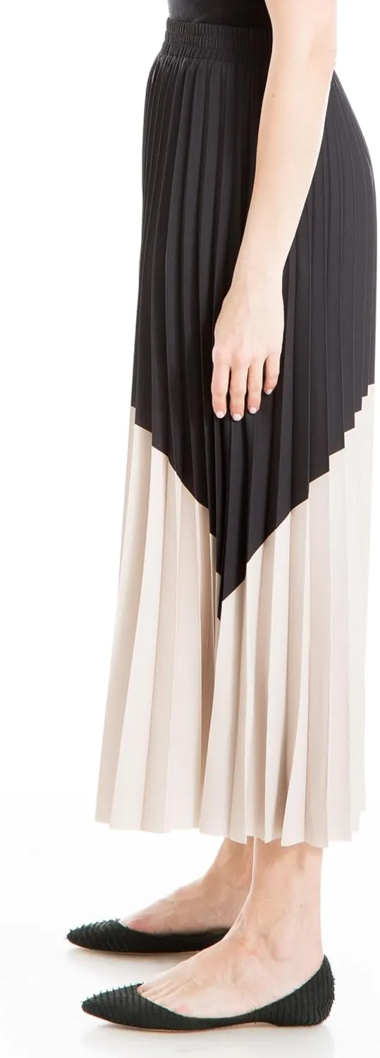 Max Studio Women's Maxi Pleated Colorblock Skirt