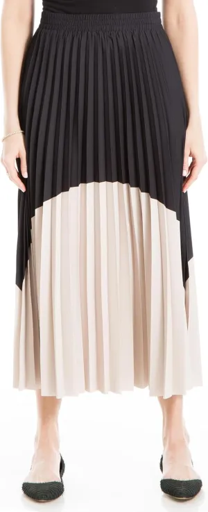 Max Studio Women's Maxi Pleated Colorblock Skirt