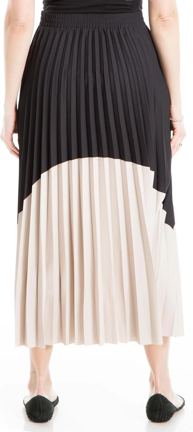 Max Studio Women's Maxi Pleated Colorblock Skirt