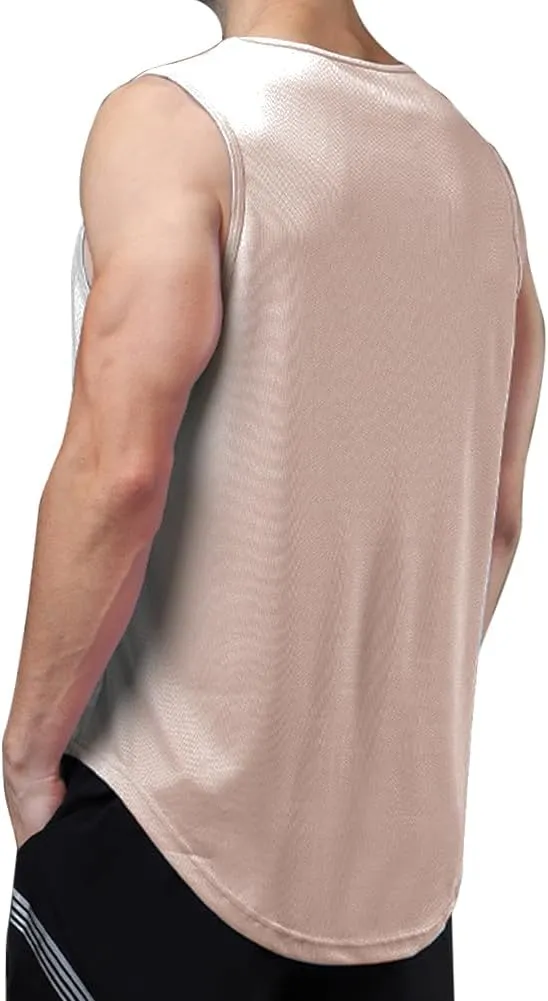 meioro Men's Workout Tank Top Mesh Sleeveless Gym Muscle T Shirts Quick Dry Bodybuilding Shirt Summer Athletic Tank Tops