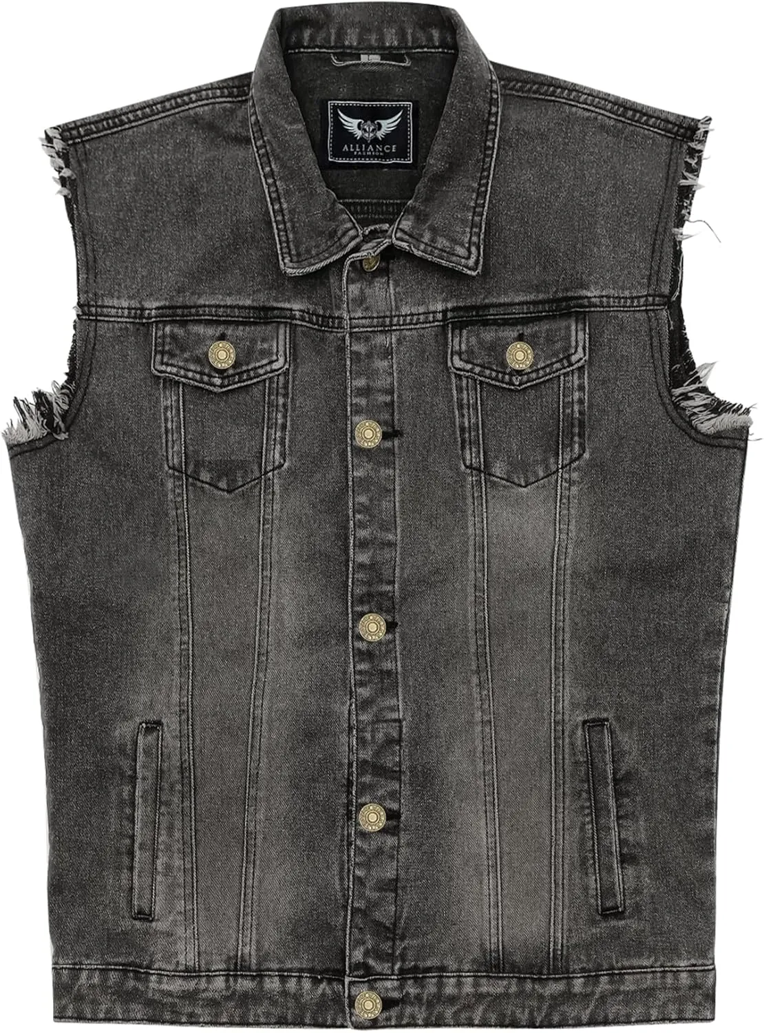 Men's Casual Jean Vest Stretchy Motorcycle Denim Sleeveless Vest